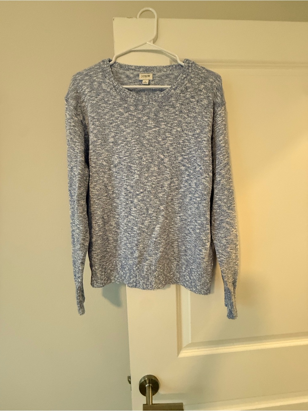 J.Crew Blue White Marl Knit Crewneck Sweater Size L | Quiet Luxury Coastal🩷 - Picture 3 of 8